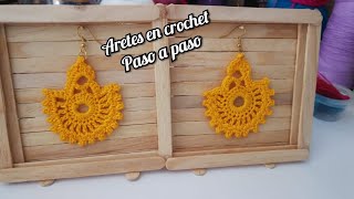 HERMOSOS ARETES EN CROCHET PASO A PASO TUTORIAL FÁCIL Y SENCILLO [upl. by Ennadroj]