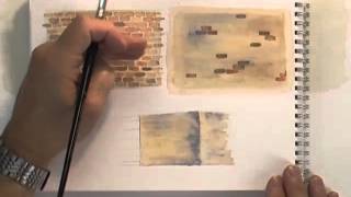 Watercolour Buildings Lesson  Bricks Old amp New [upl. by Pollack129]