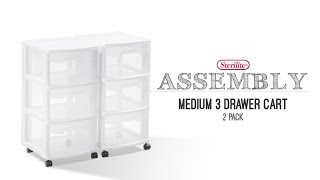 Sterilite 3 Drawer Cart Assembly [upl. by Fotzsyzrk870]