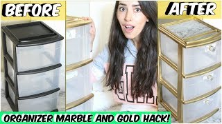 MARBLE AND GOLD STERILITE DRAWER HACK [upl. by Hooper]