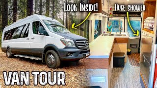 Extraordinary LUXURY Camper Van Build amp Full Tour  Mercedes Sprinter  VAN LIFE [upl. by Sine297]