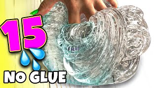 Testing 15 NO GLUE SLIME 1 INGREDIENT WATER SLIME and VIRAL SLIME RECIPES [upl. by Ruhtra257]