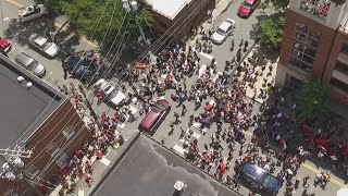 Drone captures Charlottesville car attack on camera [upl. by Ydne]