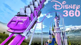 🟨 Disney Castle Roller Coaster 360 VR POV immersive virtual Reality 4K 3D ride [upl. by Celeski]