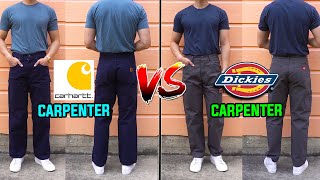 Which Is BETTER  Carhartt VS Dickies Carpenter Work Pants Review  Comparison [upl. by Cherey]