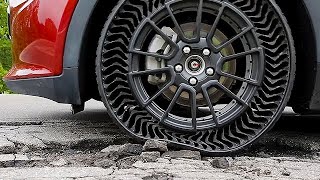 Michelin Airless Tire UPTIS  Unique PunctureProof Tire System [upl. by Samot304]