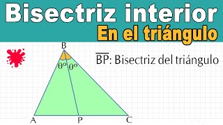 Bisectriz interior en un triángulo  ejemplo incluido [upl. by Hsot]