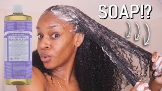 Dr Bronners Lavender Castile Soap  Wash Day  Clarifying My Natural Hair for a Healthy Scalp [upl. by Gradey]