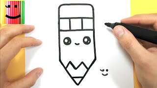 COMMENT DESSINER UN CRAYON DE PAPIER KAWAII [upl. by Vannie]