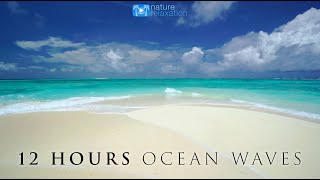 12 HOUR 4K Ocean Waves Video amp Sounds Perfect Beach Scene quotWhite Sand Blue Waterquot Fiji Islands [upl. by Geiger]