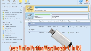 Create a MiniTool Partition Wizard Bootable 91 boot USB [upl. by Ynaffets]