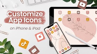 How To Change App Icons On iPhone and iPad iOS 14 • Free Icons [upl. by Akienaj]