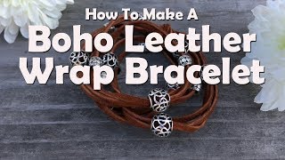 Simple Leather Wrap Bracelet Easy Jewelry Tutorial [upl. by Annahsad358]