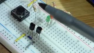 NPN 2N3904 PNP 2N3906 bipolar junction transistor BJT push pull configuration demonstration circuit [upl. by Naedan]