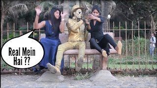 Scary Human Statue Prank Never Seen Before  Uncut  Pranks In India  The Japes Uncut [upl. by Recor]