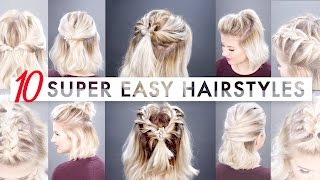 10 Easy Half Up hairstyles for SHORT HAIR Tutorial  Milabu [upl. by Luana]