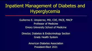 Management of Inpatient Diabetes and Hyperglycemia [upl. by Berlyn]