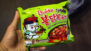 Samyang Buldak Jjajang HOT Chicken Flavor Ramen  Another spicy hit [upl. by Bonacci233]