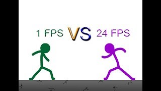 1 FPS VS 24 FPS Stickman Fight [upl. by Zippel]