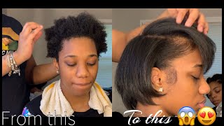 How To Repair Short Damaged Hair  Silk Press on 4C Hair [upl. by Ynaffik]