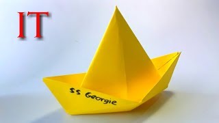 Como hacer el Barco de papel  PELICULA quotITquot el payaso Origami paper boat [upl. by Cordelie55]