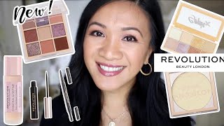 Full face of Makeup Revolution and Ultimate Nudes Eyeshadow Palette Review  One brand makeup try on [upl. by Marina49]