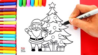 Aprende a dibujar a PAPÁ NOEL SANTA CLAUS con el ÁRBOL DE NAVIDAD Juntos [upl. by Anilram]