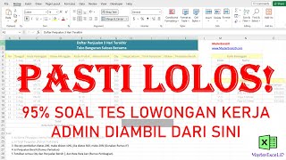 WAJIB BISA 15 RUMUS EXCEL UNTUK TES ADMIN DAN SELEKSI KERJA 2021 [upl. by Zales]