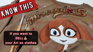 7 TIPS for Painting on Clothes  3D fabric paint process demonstration [upl. by Natala]