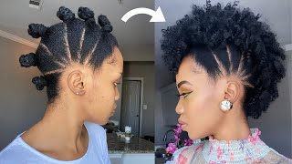 How To FAUX FROHAWK  MOHAWK ON 4C NATURAL HAIR  PROTECTIVE STYLE Tupo1 [upl. by Lelith]