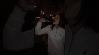 Girl drinking 1 full bottle of alcohol [upl. by Tenahs862]