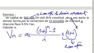 Les annuités Vidéo N° 26 exercices corrigés [upl. by Castara234]