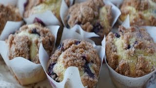 SOUR CREAM BLUEBERRY STREUSEL MUFFINS [upl. by Livingstone422]