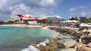 St Maarten  The Lowest Plane Landing  SXM Maho  PAWA Airlines [upl. by Dell792]