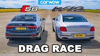 Audi S8 vs Bentley Flying Spur  DRAG RACE V8 vs W12 [upl. by Nnylasor]