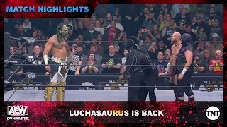 AEWs Luchasaurus is Back and takes out The Creepers [upl. by Norraj]