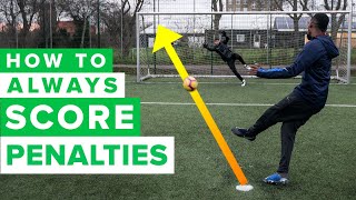 HOW TO ALWAYS SCORE PENALTIES  Penalty kick tutorial [upl. by Kristianson]