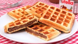 Gofres Rellenos de Nutella  Waffles [upl. by Dareen460]