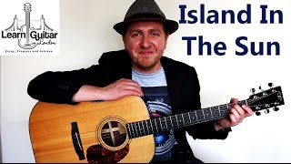 Island In The Sun  Easy Guitar Lesson  Weezer  Rhythm  Chords [upl. by Sandler687]