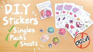 DIY Stickers Singles Packs and Sheets  NO CRICUT NEEDED [upl. by Kessel]