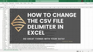 Change the CSV File Delimiter in Excel [upl. by Ycal]