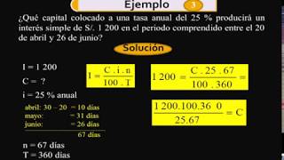 INTERÉS SIMPLE  MATEMÁTICA FINANCIERA  5 PROBLEMAS RESUELTOS [upl. by Nivanod]