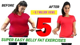 5 Easy Exercise To Lose Belly Fat At Home For Beginners  How To Get Flat Stomach In A Week Workout [upl. by Ursola]