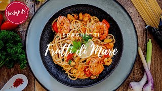 Spaghetti frutti di mare  italienische Pasta mit Meeresfrüchten [upl. by Ahsirt]