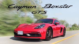 2018 Porsche 718 Cayman GTS vs Boxster GTS Review [upl. by Bara]