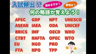 【社会】アルファベット略語【暗記】 [upl. by Jacquetta340]