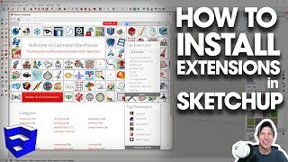 How to INSTALL EXTENSIONS in SketchUp [upl. by Arundell468]