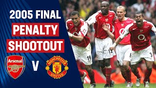 Full Penalty Shootout  Arsenal 54 Manchester United  2005 FA Cup Final [upl. by Tenneb]