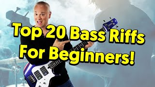 Top 20 MUST KNOW Bass Riffs For Beginners tabs amp tutorial [upl. by Lednahs322]