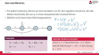 Vom NEA zum regulären Ausdruck durch Lösen von Gleichungen [upl. by Mcilroy]